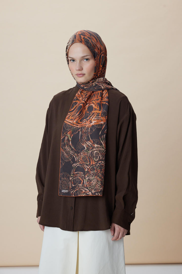 Maisa FASL PAMUK İPEK ŞAL 70*190 CM - BAKIR