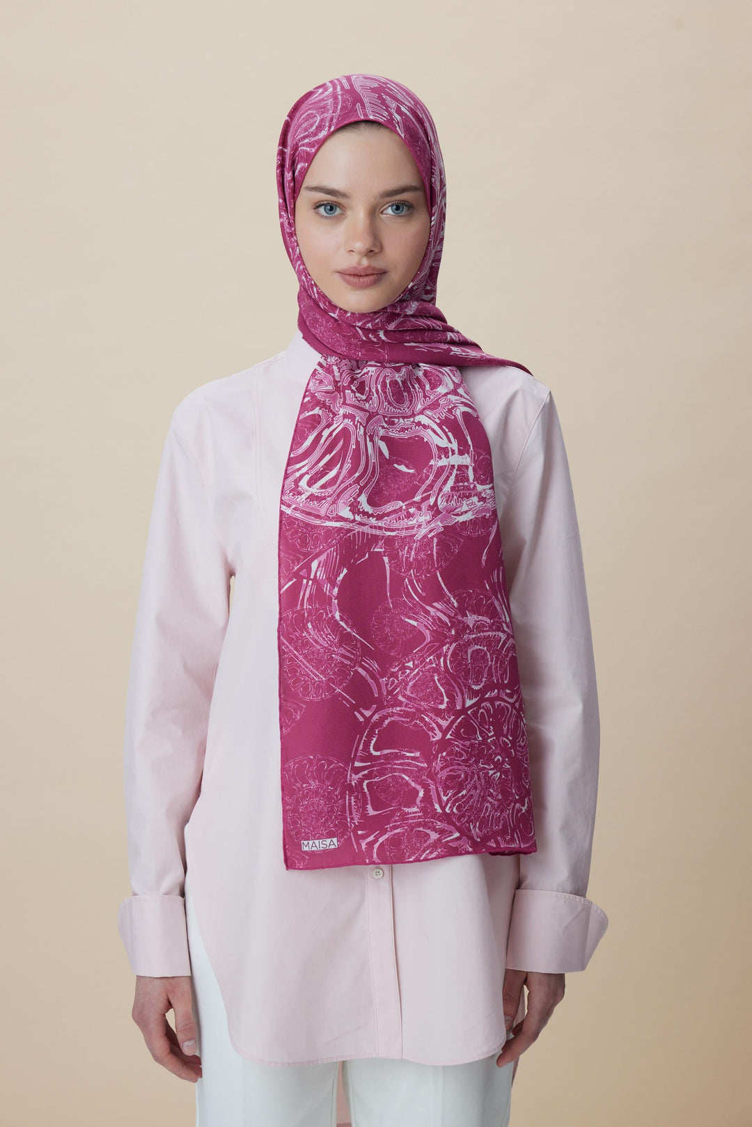 Maisa FASL PAMUK İPEK ŞAL 70*190 CM - FUŞYA