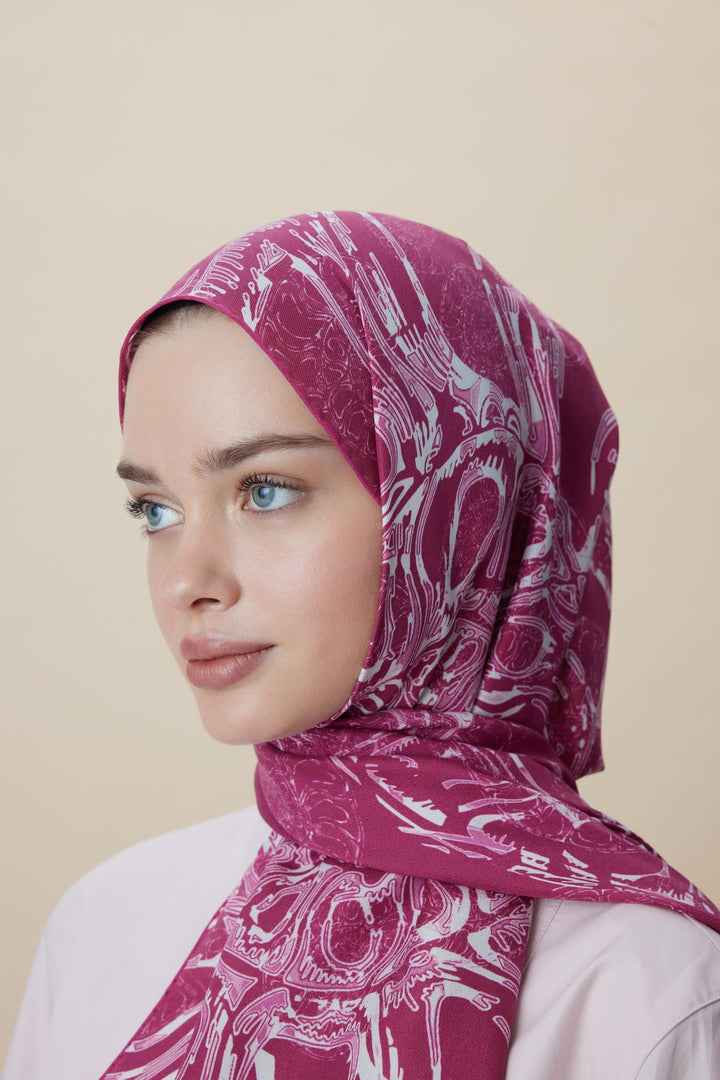Maisa FASL PAMUK İPEK ŞAL 70*190 CM - FUŞYA