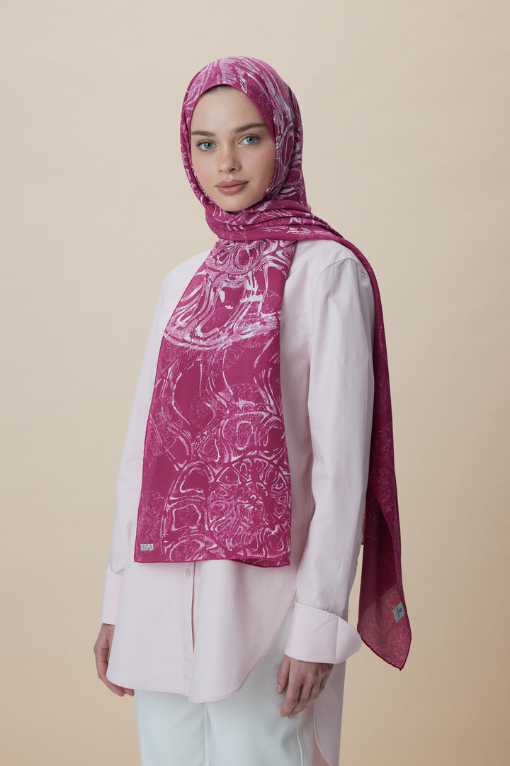 Maisa FASL PAMUK İPEK ŞAL 70*190 CM - FUŞYA