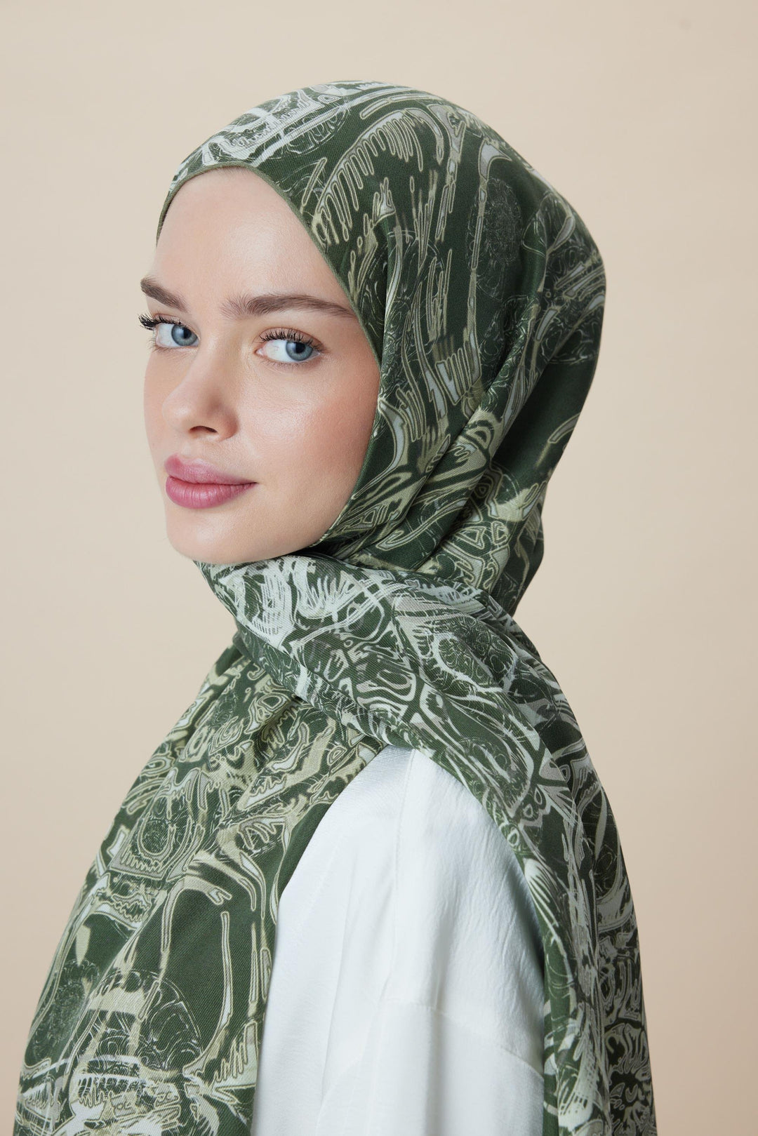 Maisa FASL PAMUK İPEK ŞAL 70*190 CM - HAKİ