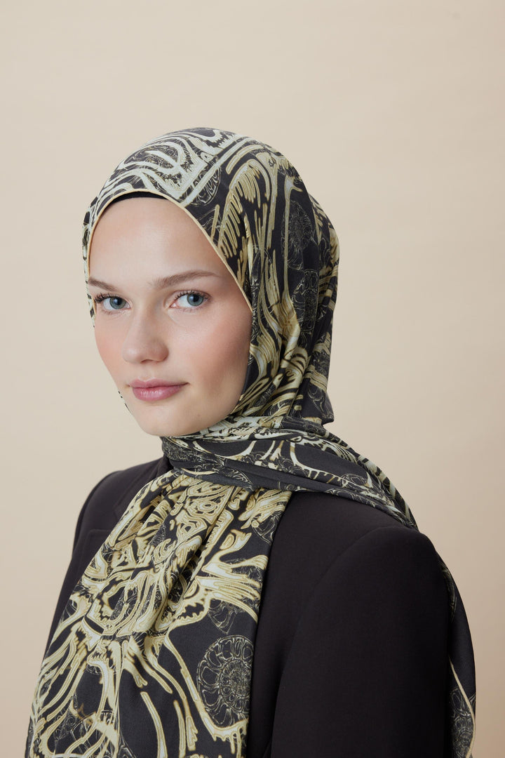 Maisa FASL PAMUK İPEK ŞAL 70*190 CM - KAHVERENGİ
