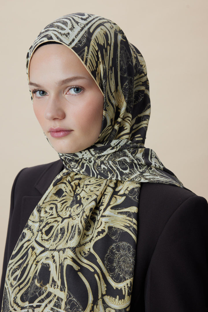 Maisa FASL PAMUK İPEK ŞAL 70*190 CM - KAHVERENGİ