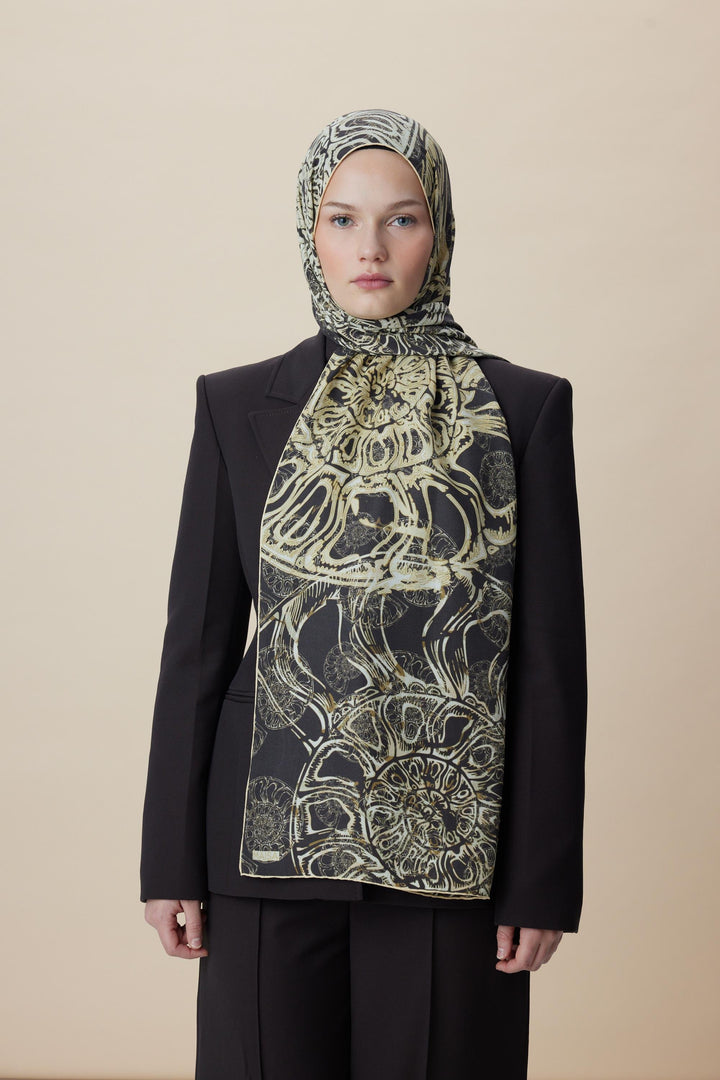 Maisa FASL PAMUK İPEK ŞAL 70*190 CM - KAHVERENGİ