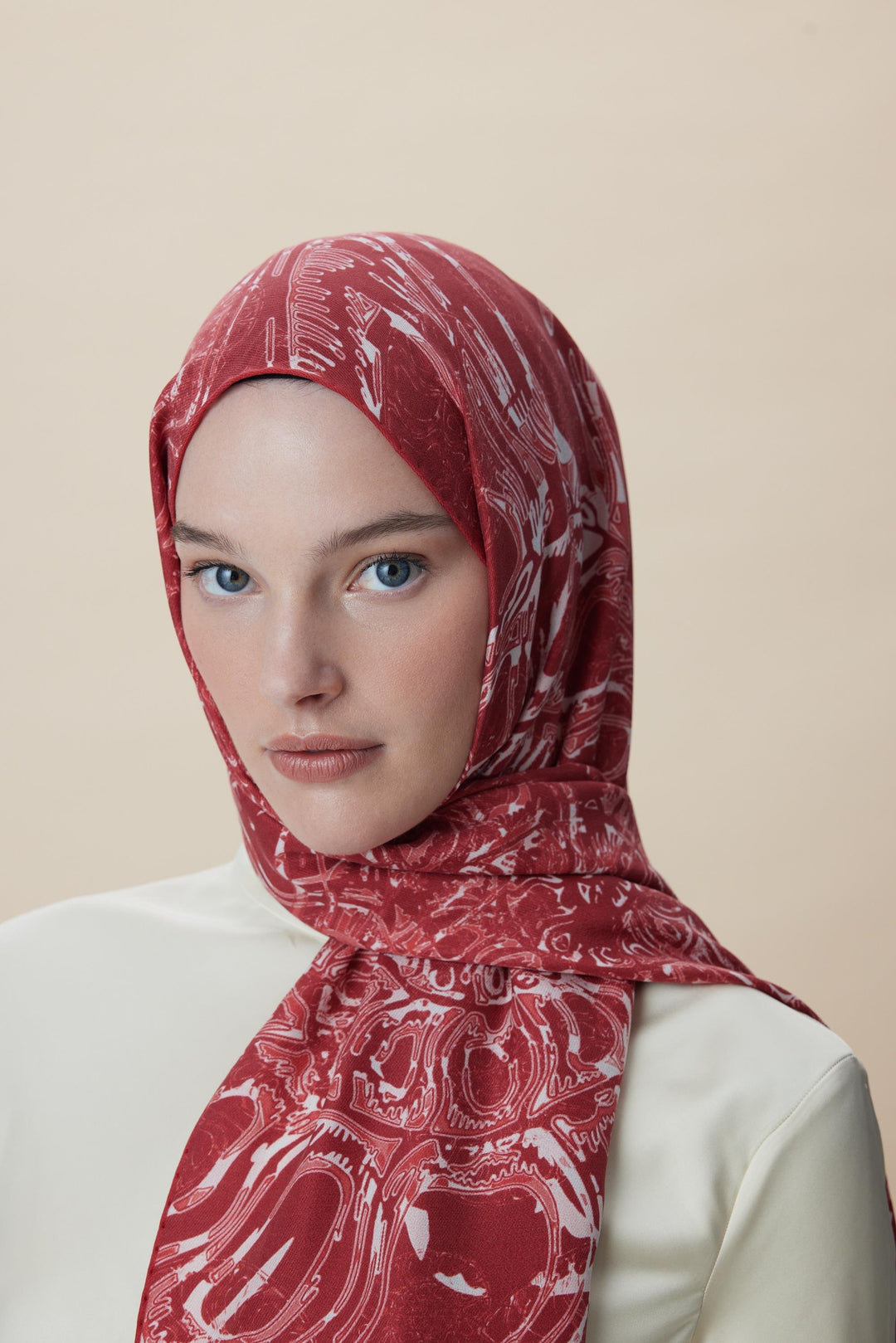 Maisa FASL PAMUK İPEK ŞAL 70*190 CM - KİREMİT
