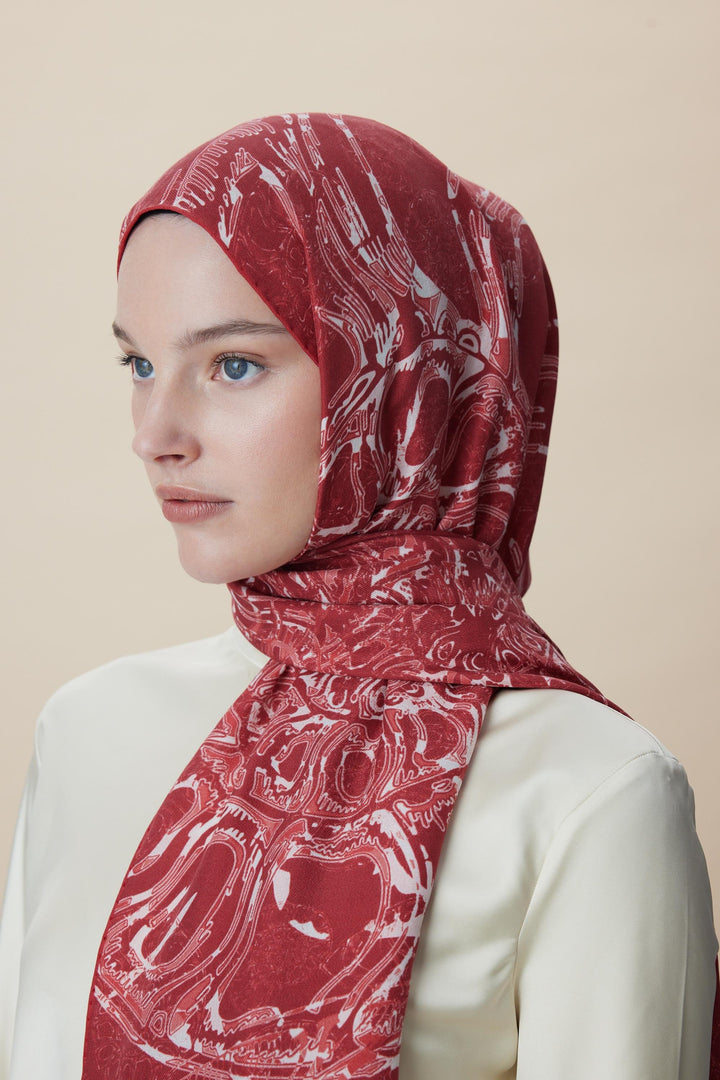 Maisa FASL PAMUK İPEK ŞAL 70*190 CM - KİREMİT