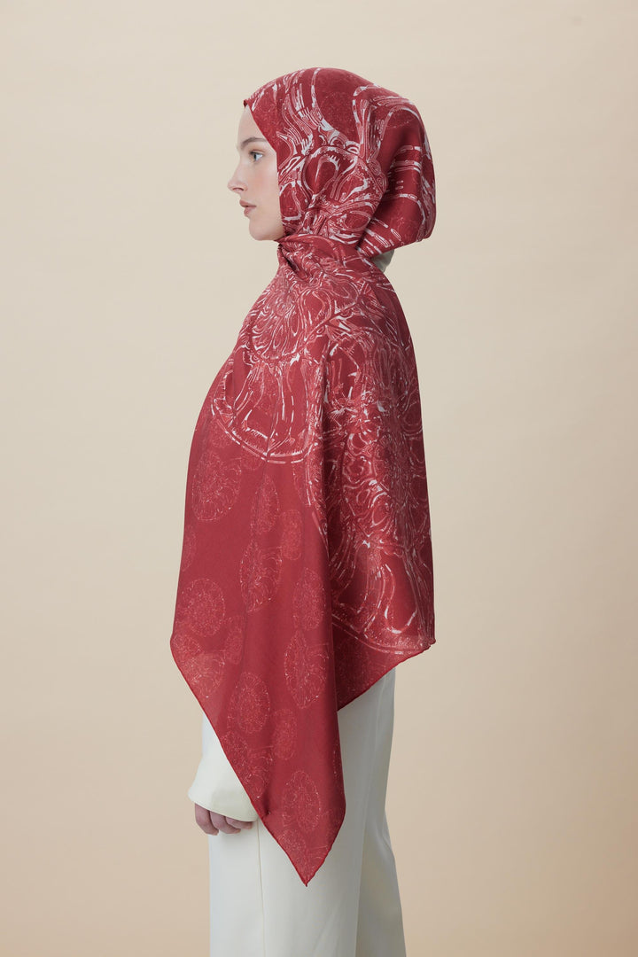 Maisa FASL PAMUK İPEK ŞAL 70*190 CM - KİREMİT