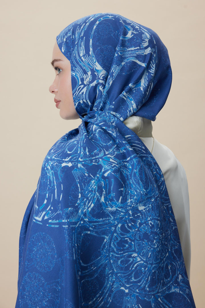 Maisa FASL PAMUK İPEK ŞAL 70*190 CM - MAVİ