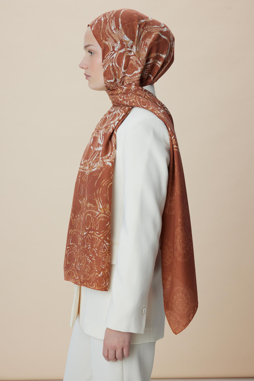 Maisa FASL PAMUK İPEK ŞAL 70*190 CM - TARÇIN
