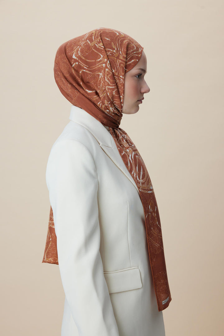 Maisa FASL PAMUK İPEK ŞAL 70*190 CM - TARÇIN