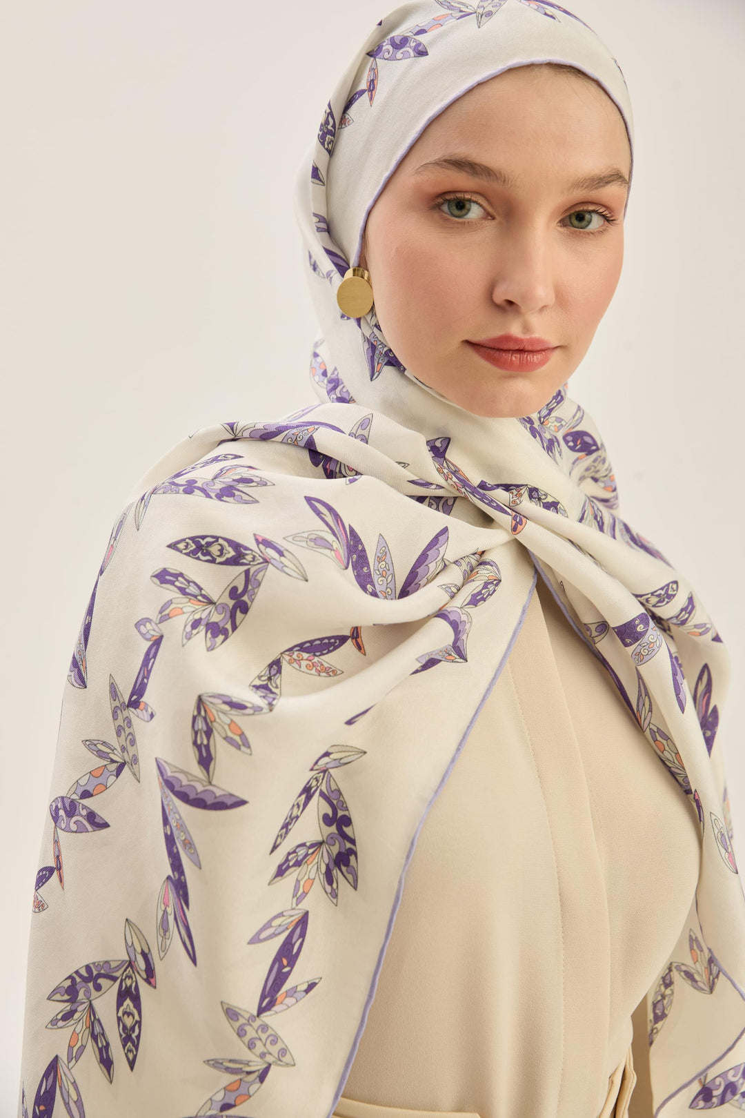 Maisa Fer Pamuk İpek Şal - Lila