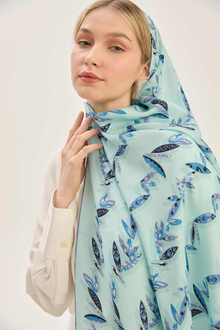 Maisa Fer Pamuk İpek Şal - Mavi