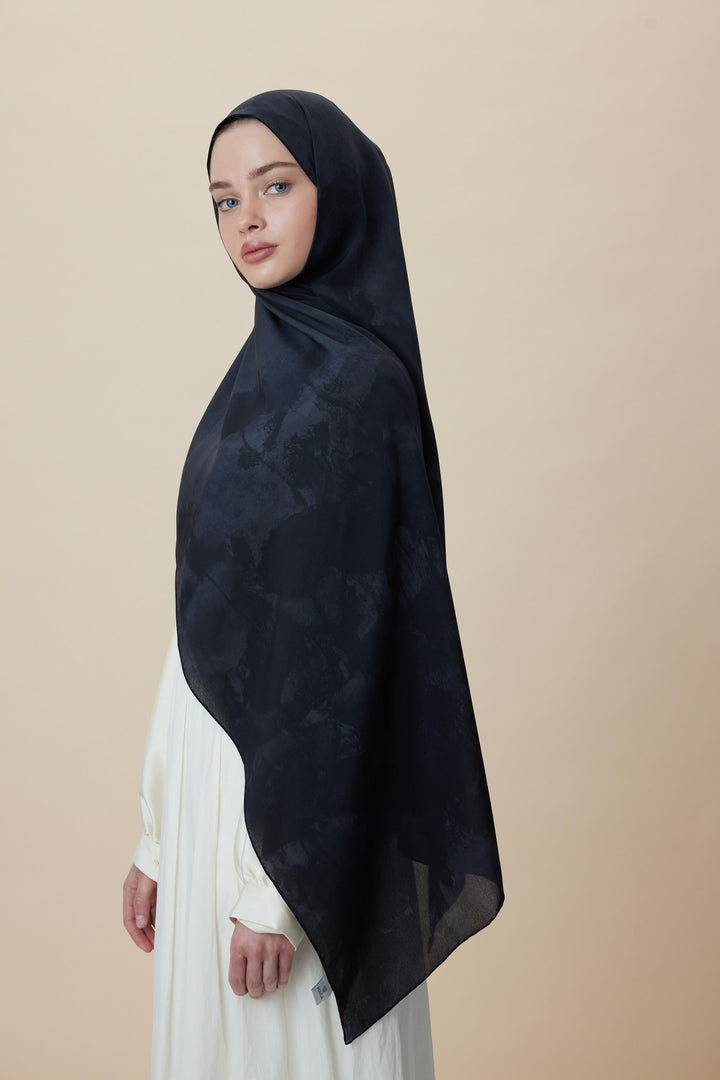 Maisa GELİNCİK KREP İPEK ŞAL 70*190 CM - ANTRASİT
