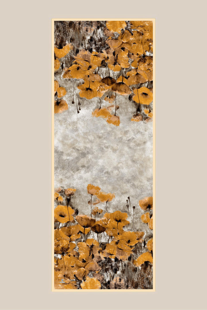Maisa GELİNCİK KREP İPEK ŞAL 70*190 CM - GOLD