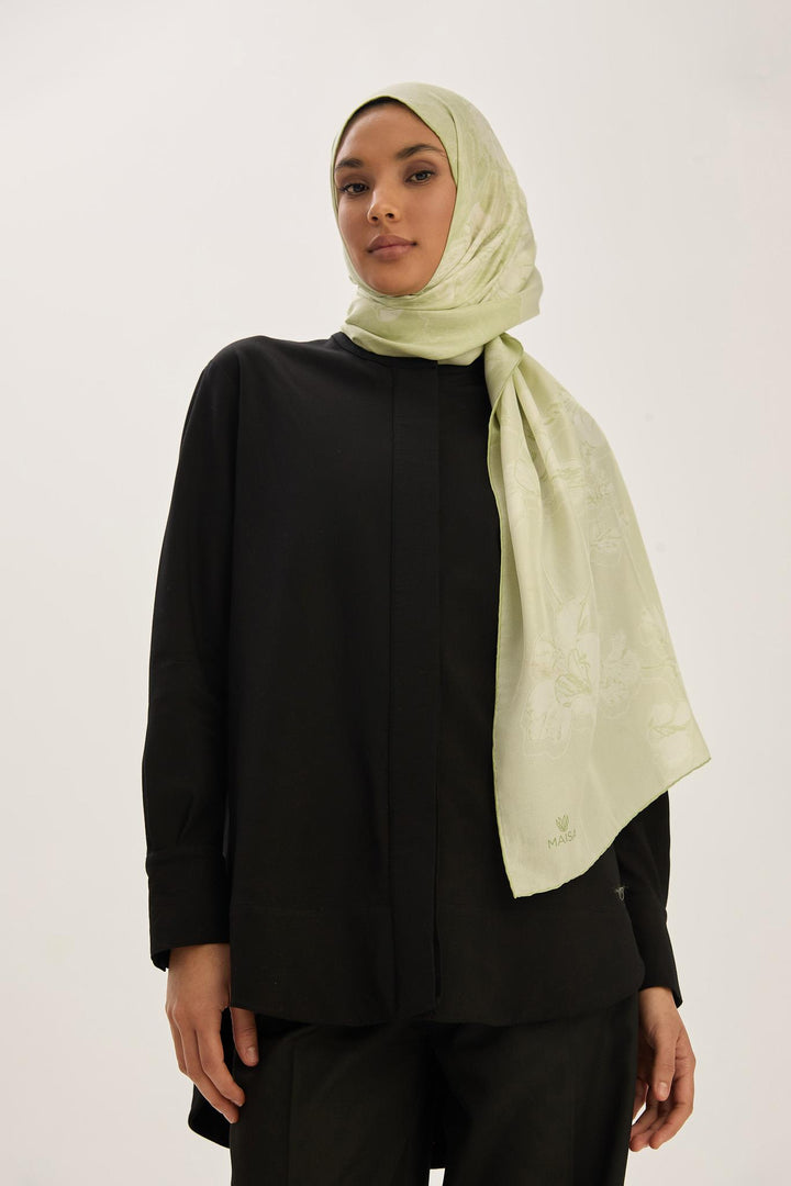 Maisa GEM KREP İPEK ŞAL 70*190 CM - YEŞİL
