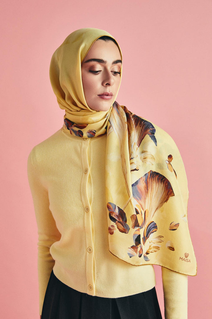 Maisa GEM PAMUK İPEK ŞAL 70*190 CM - SARI