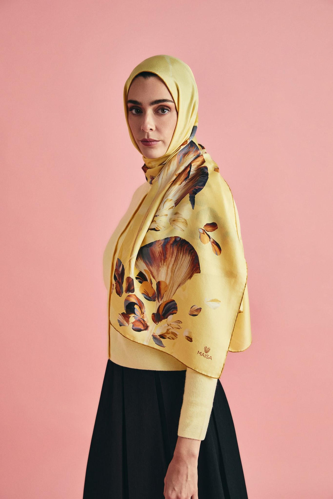 Maisa GEM PAMUK İPEK ŞAL 70*190 CM - SARI