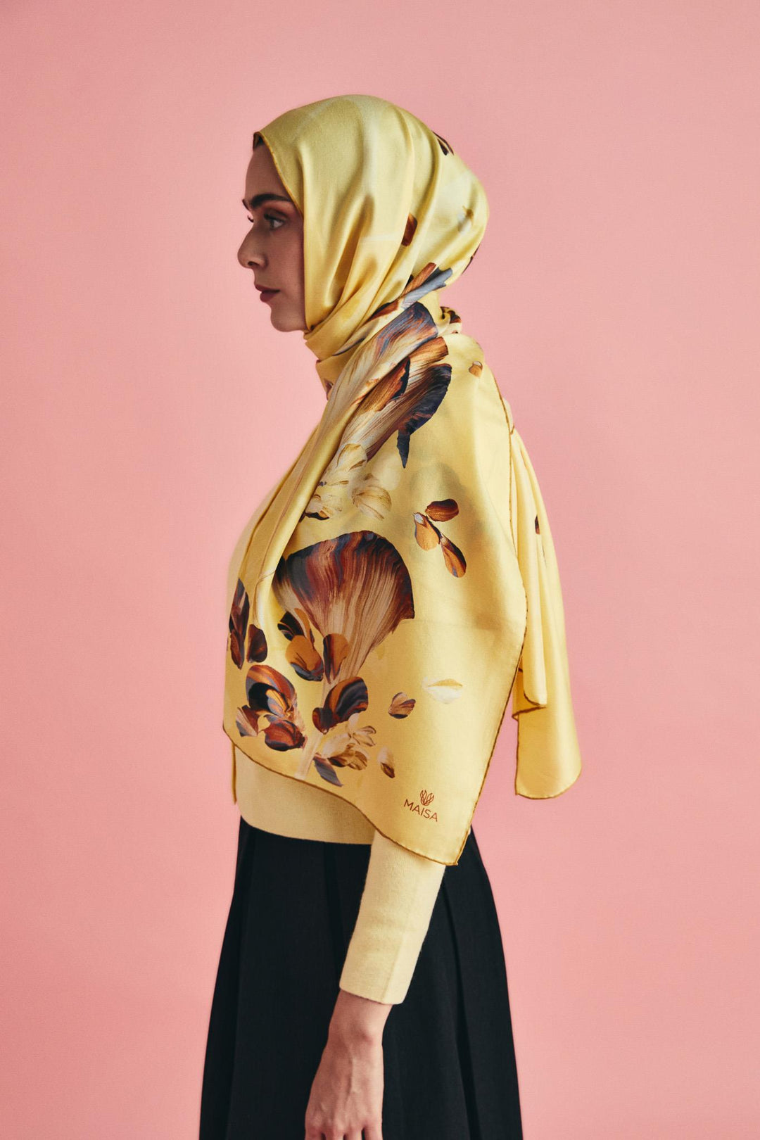 Maisa GEM PAMUK İPEK ŞAL 70*190 CM - SARI