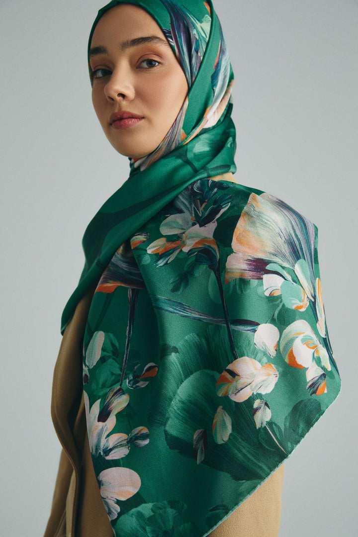 Maisa GEM PAMUK İPEK ŞAL 70*190 CM - YEŞİL