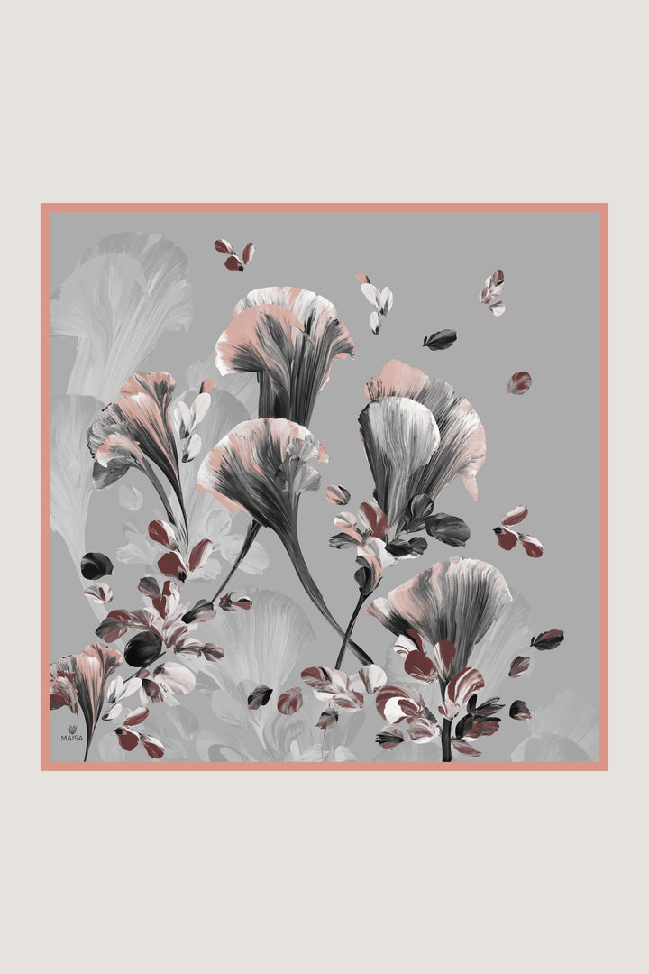 GEM TİVİL İPEK EŞARP 90*90 CM - GRİ 