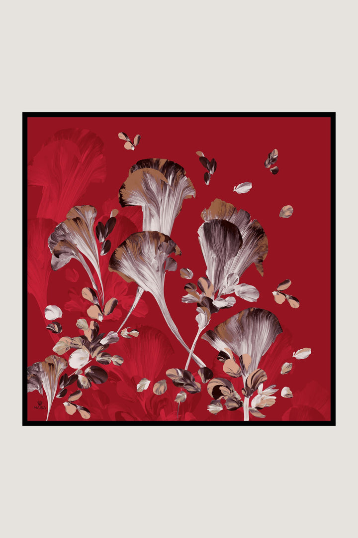 GEM TİVİL İPEK EŞARP 90*90 CM - KIRMIZI 