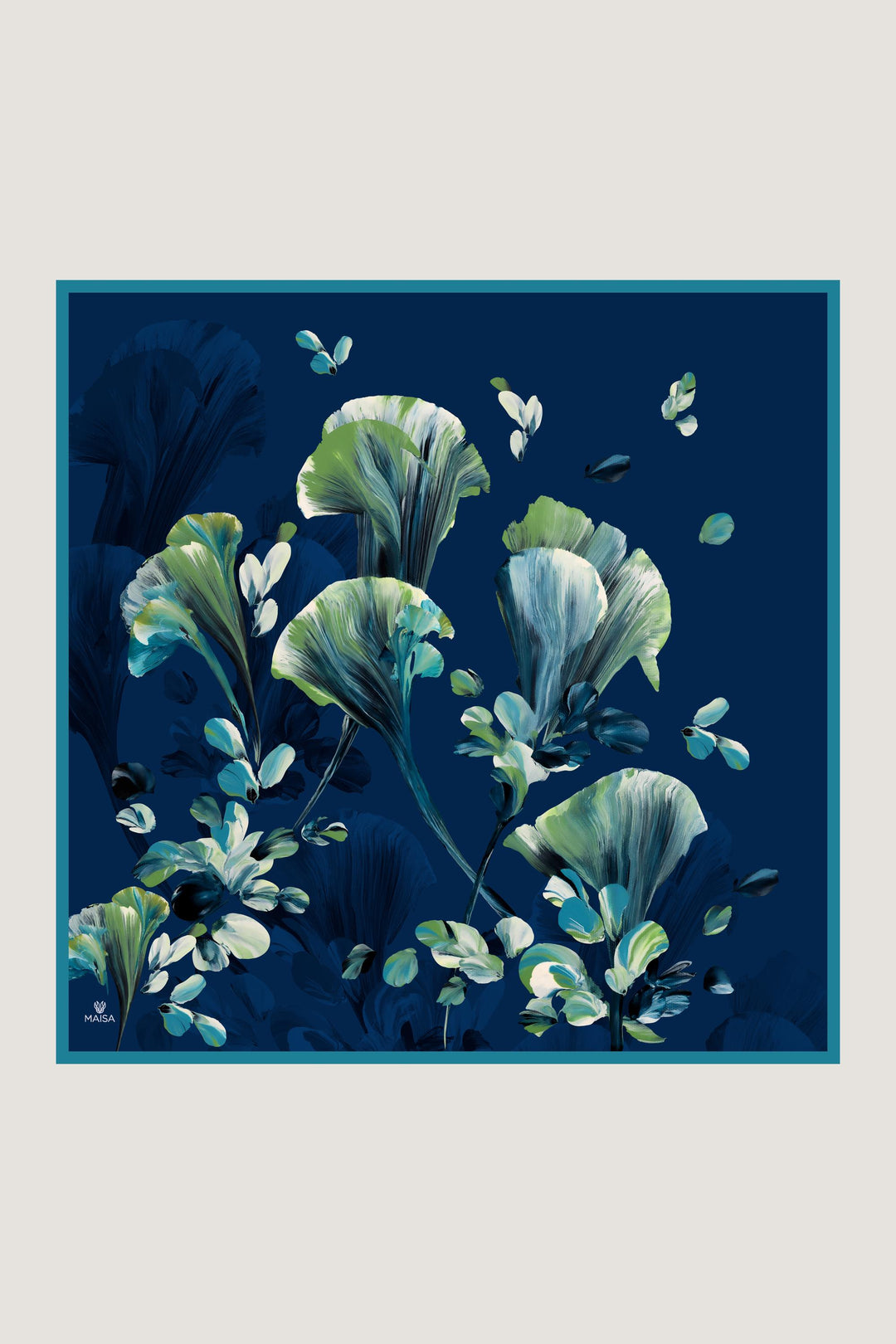 GEM TİVİL İPEK EŞARP 90*90 CM - LACİVERT 