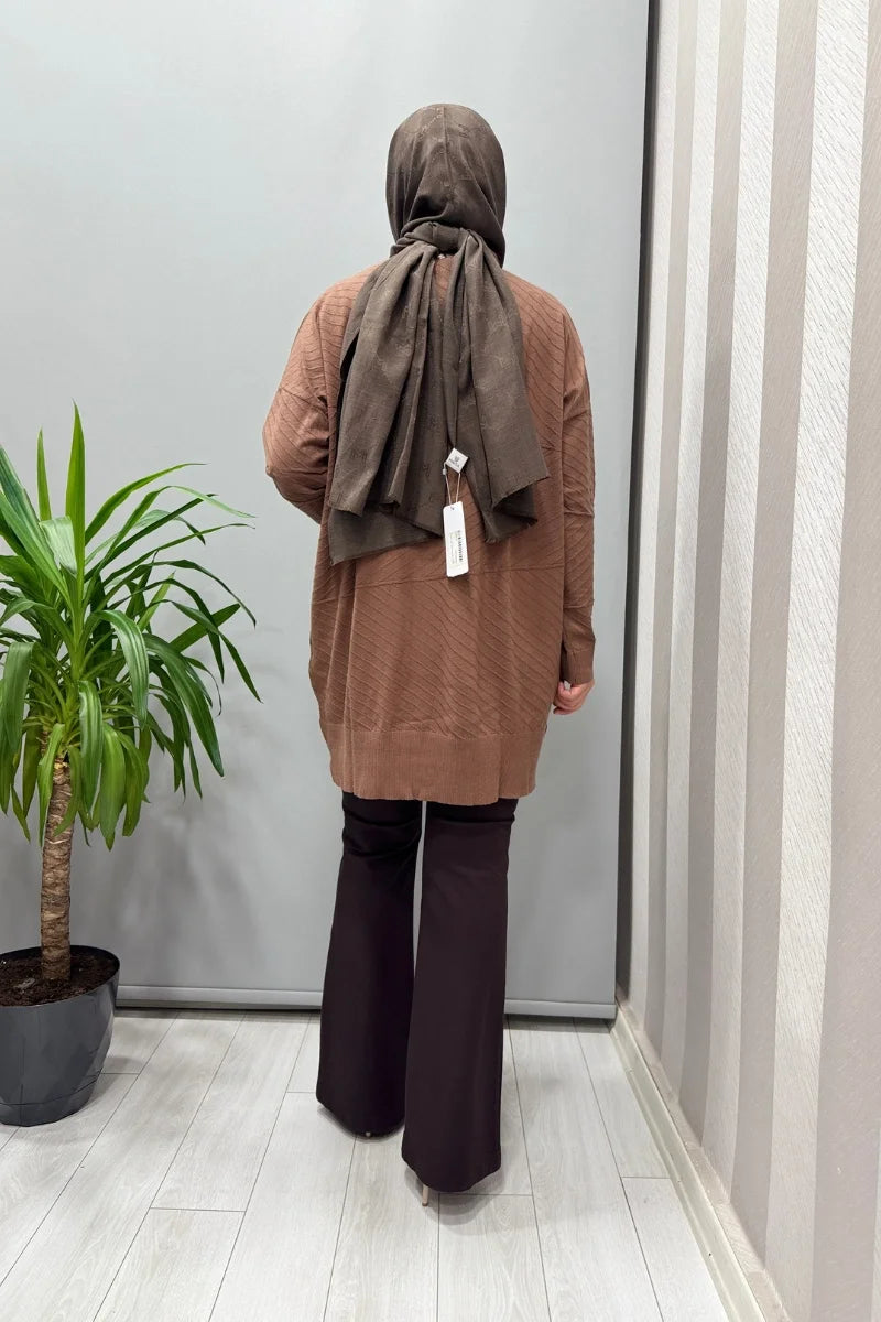 Ghisa Balıkçı Yaka Triko Tunik Kahve 26KOBTNK 4857