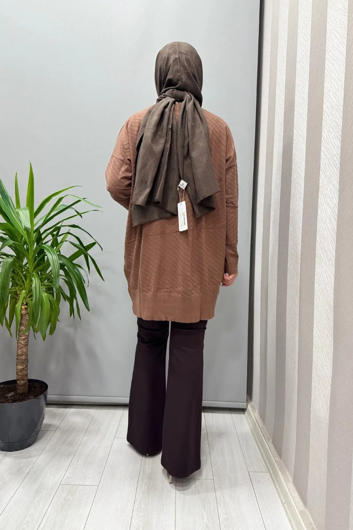 Ghisa Balıkçı Yaka Triko Tunik Kahve 26KOBTNK 4857