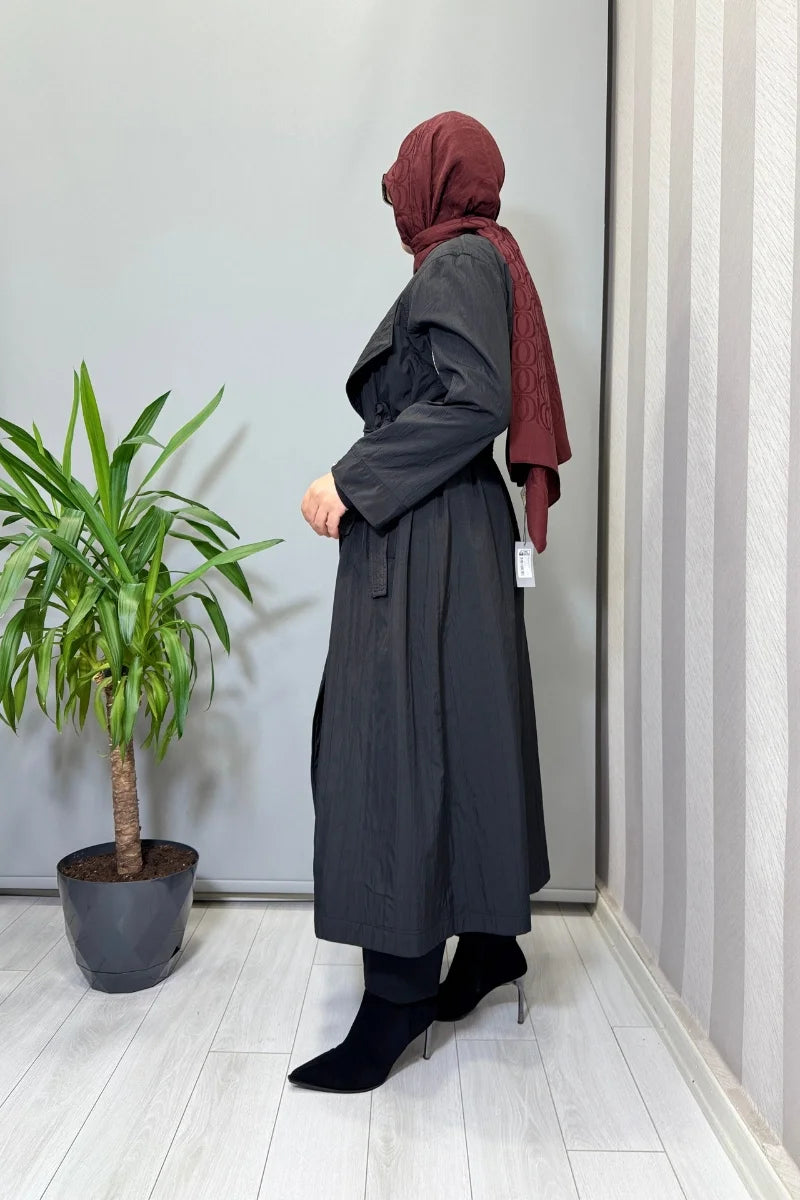 Ghisa Fermuar Detaylı Trenç Siyah 26KGSPRD 2684