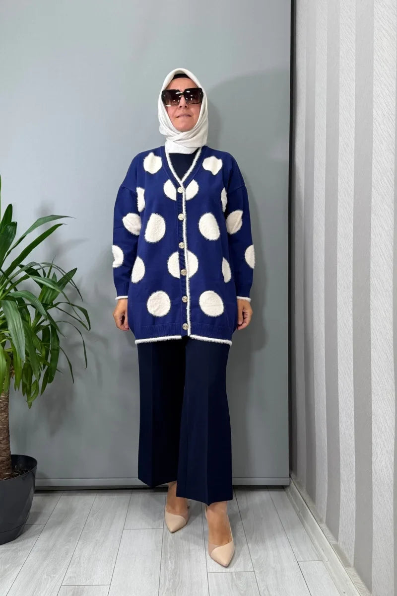 Ghisa Hırka Siyah-Ekru 26KOBHRK 3085 - Laci-Ekru - Görsel 1 