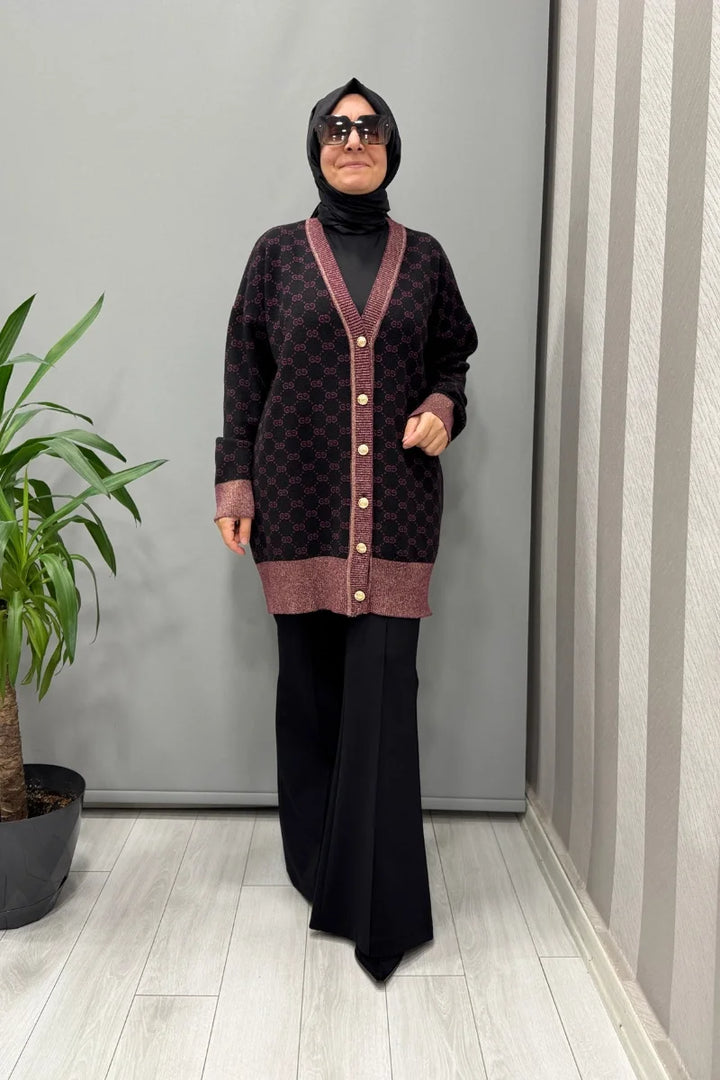Ghisa Hırka Siyah-Mürdüm 26KOBHRK 3083