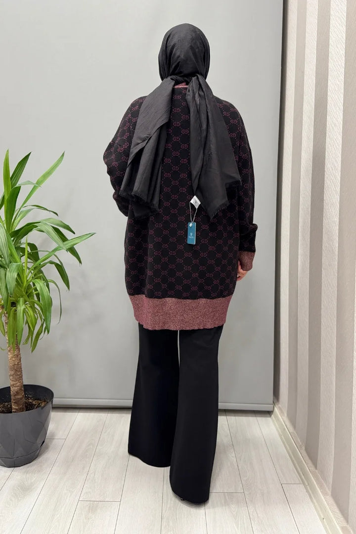 Ghisa Hırka Siyah-Mürdüm 26KOBHRK 3083