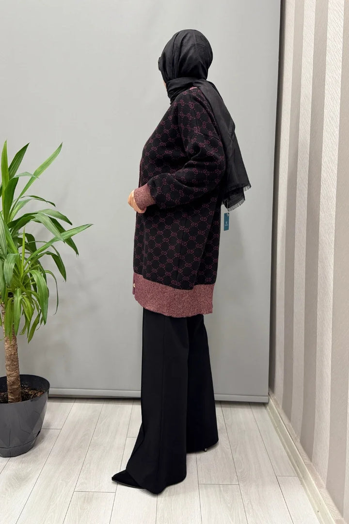 Ghisa Hırka Siyah-Mürdüm 26KOBHRK 3083
