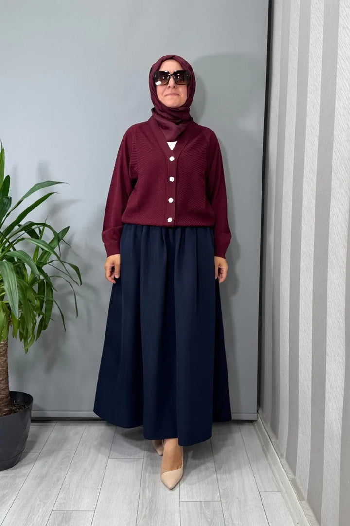 Ghisa Kısa Hırka Siyah 26KOBHRK 3183 - Bordo - Görsel 1 