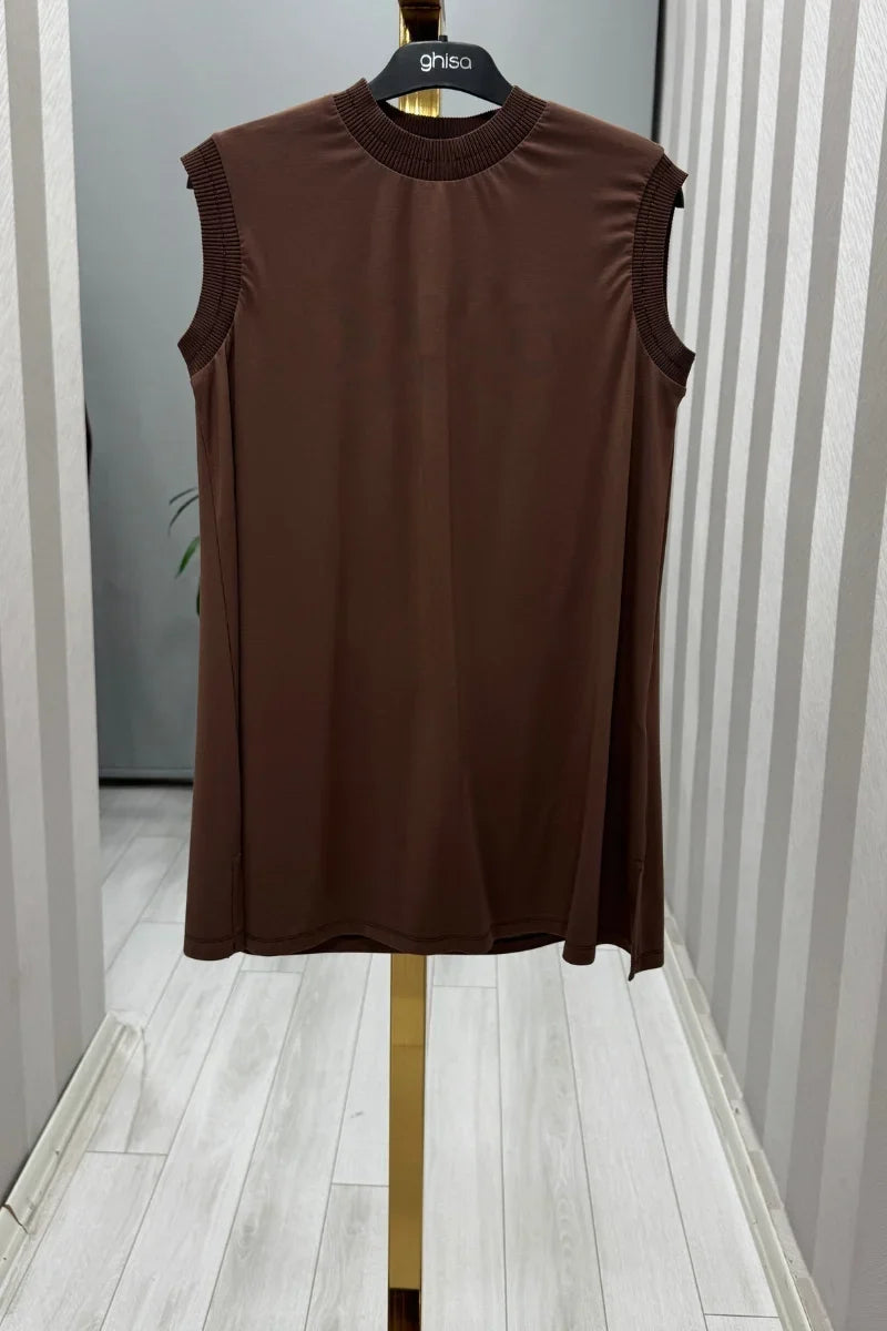 Ghisa Kolsuz Tunik Siyah GSBASİC 4677 - Kahve - Görsel 1 