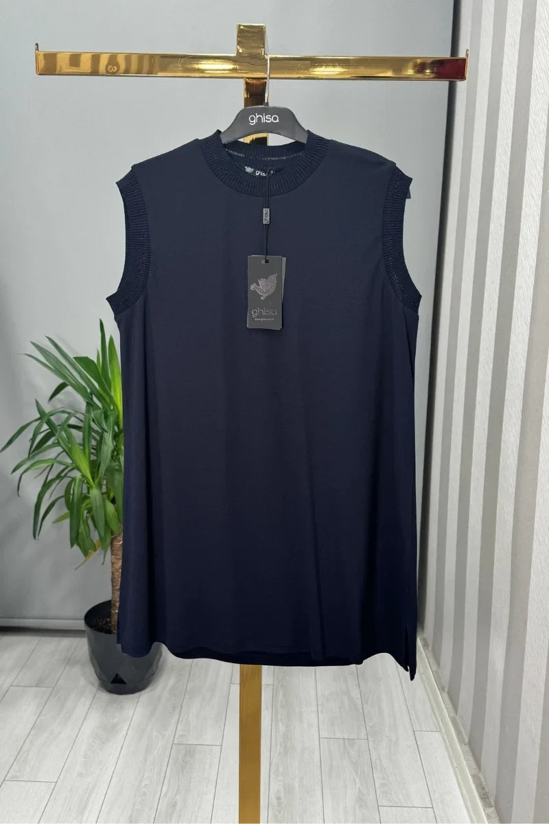 Ghisa Kolsuz Tunik Siyah GSBASİC 4677 - Lacivert - Görsel 1 #renk_lacivert