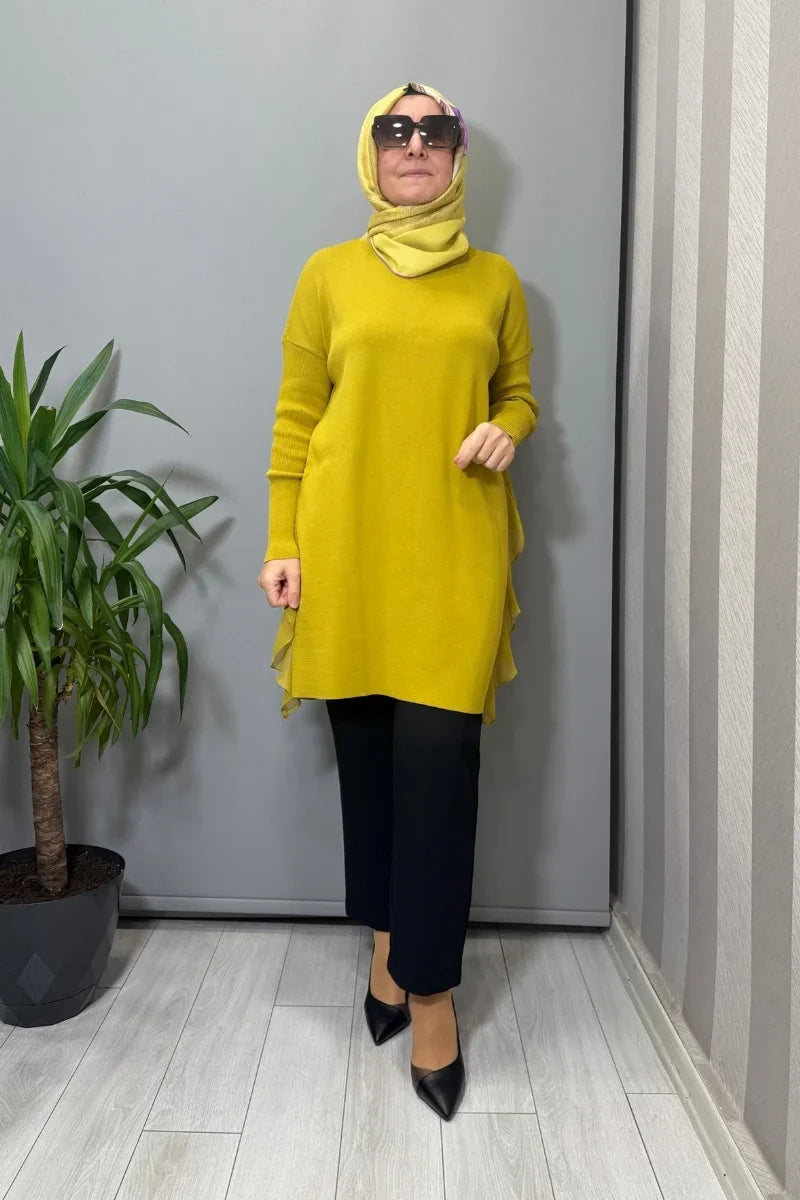 Ghisa Şifon Detaylı Tunik Lacivert 25YOBTNK 4689 - Asit - Görsel 1 