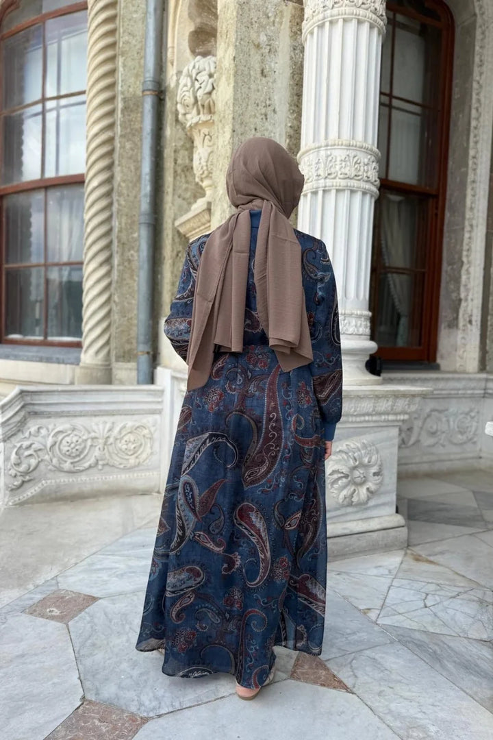 Ghisa Vual Kumaş Elbise Lacivert 26KGSELB 4085