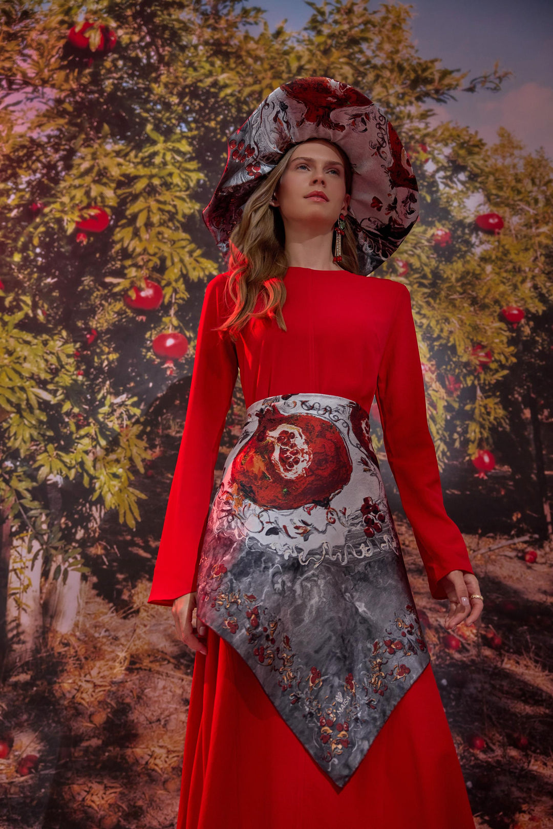 Maisa Göknar Mulberry İpek Eşarp - Bordo