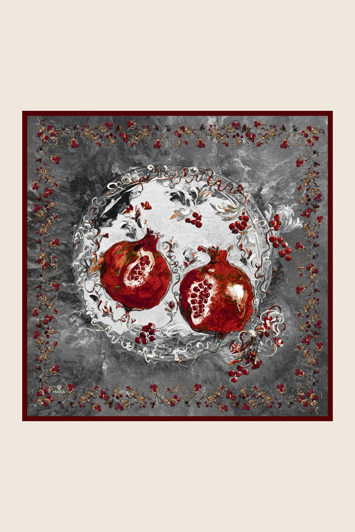 Maisa Göknar Mulberry İpek Eşarp - Bordo