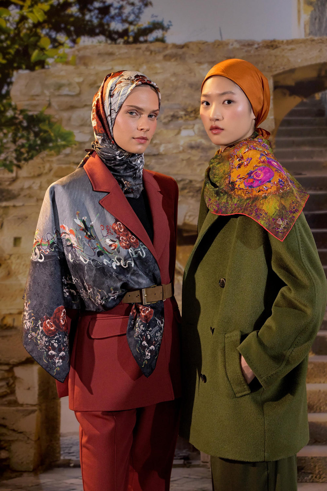 Maisa Göknar Mulberry İpek Eşarp - Bordo
