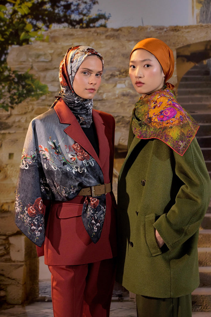 Maisa Göknar Mulberry İpek Eşarp - Bordo