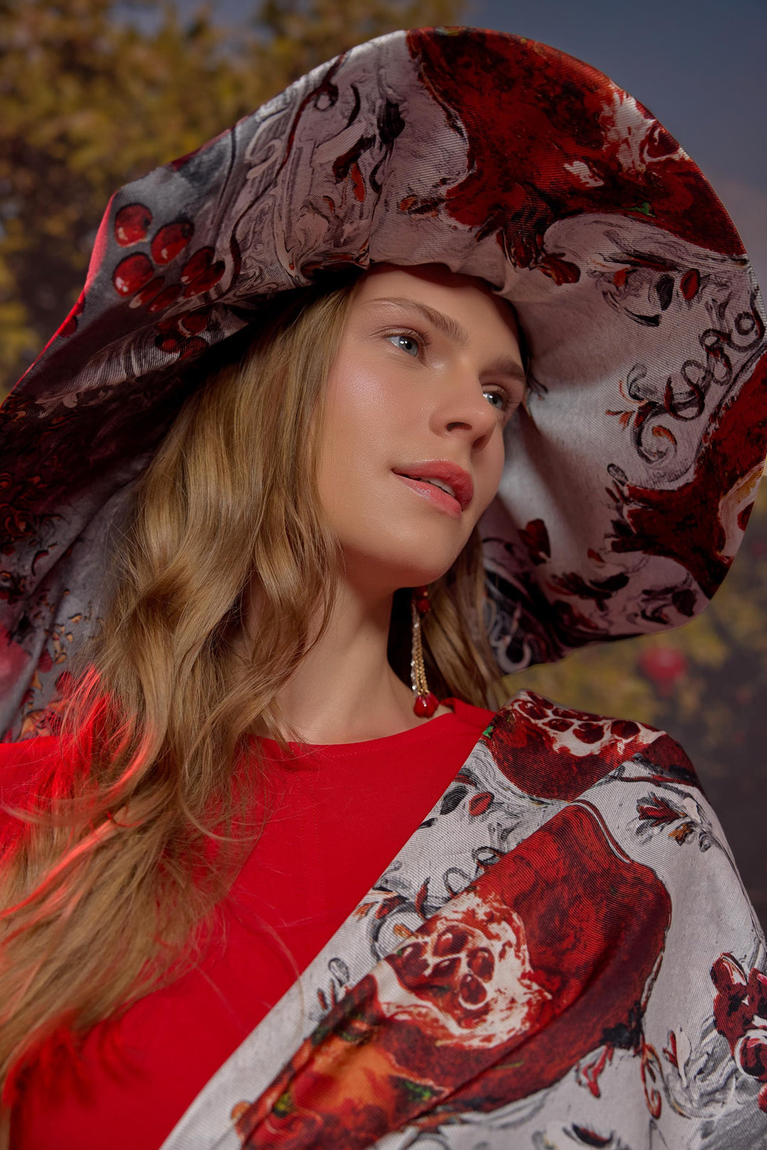 Maisa Göknar Mulberry İpek Eşarp - Bordo