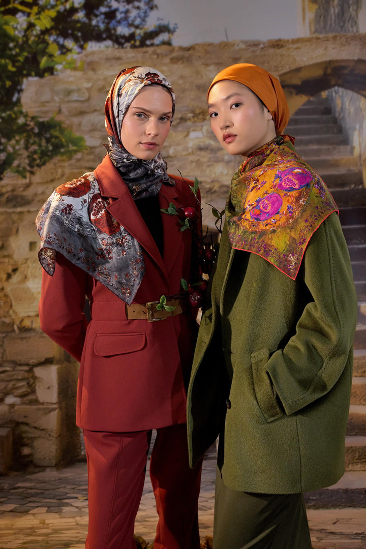 Maisa Göknar Mulberry İpek Eşarp - Bordo