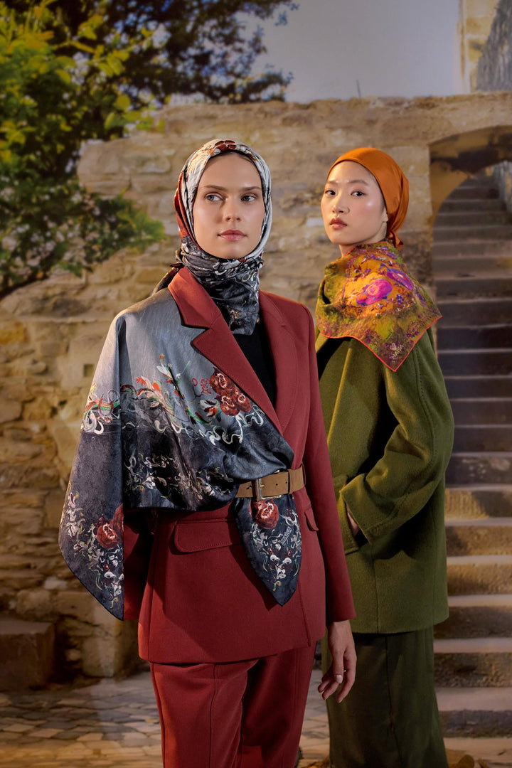 Maisa Göknar Mulberry İpek Eşarp - Bordo