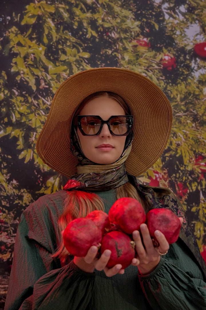 Maisa Göknar Mulberry İpek Eşarp - Haki