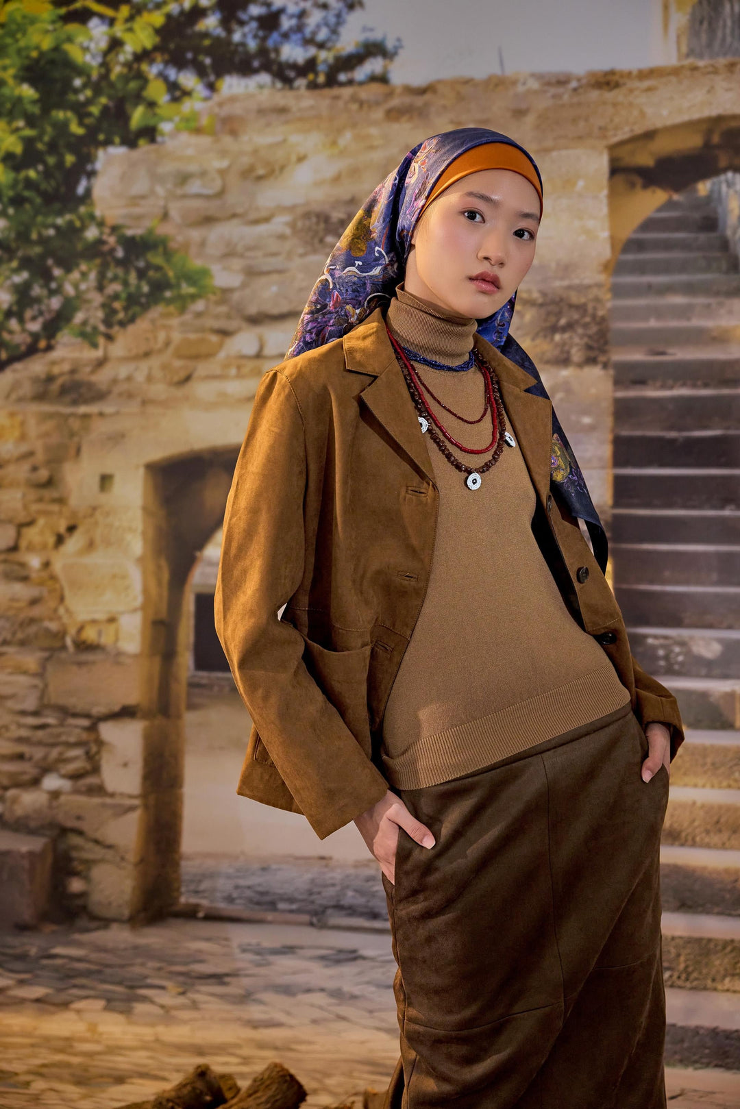 Maisa Göknar Mulberry İpek Eşarp - Lacivert