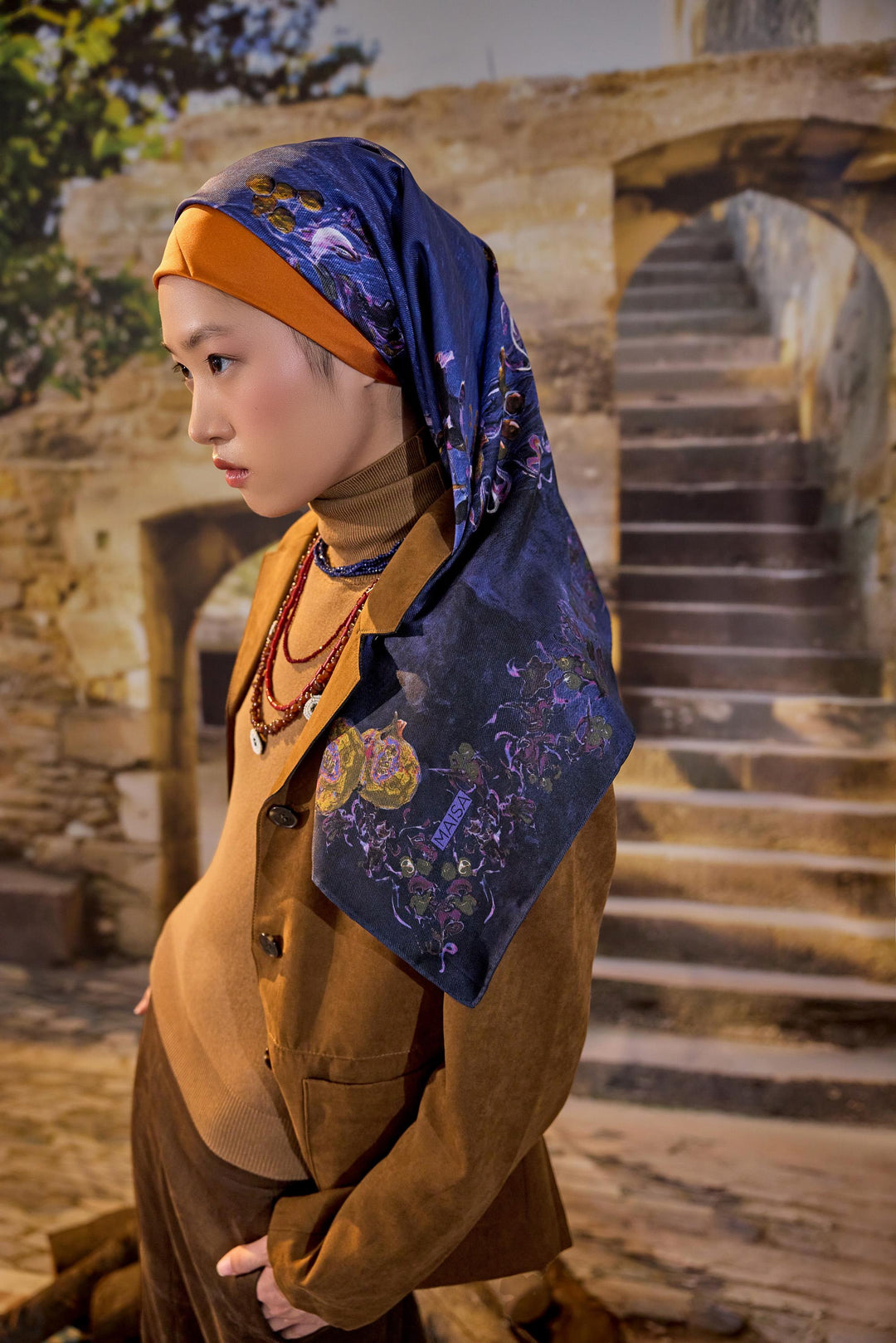 Maisa Göknar Mulberry İpek Eşarp - Lacivert