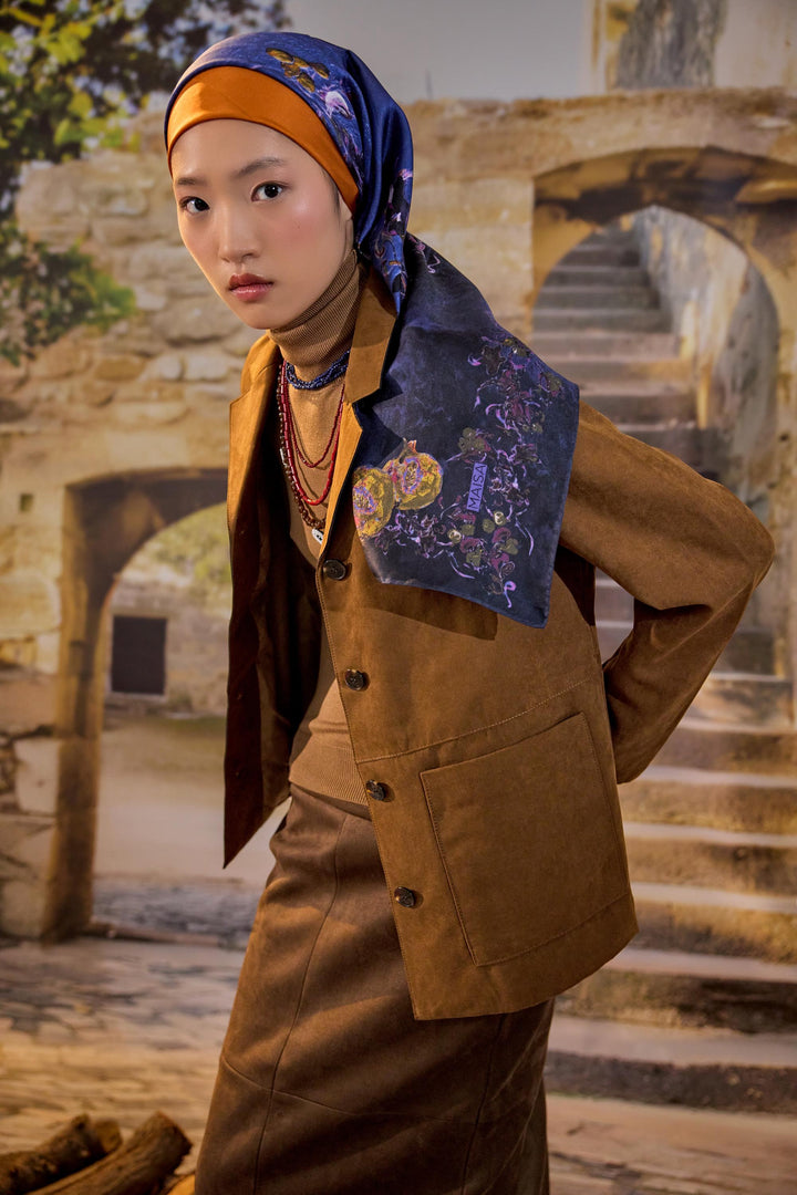 Maisa Göknar Mulberry İpek Eşarp - Lacivert