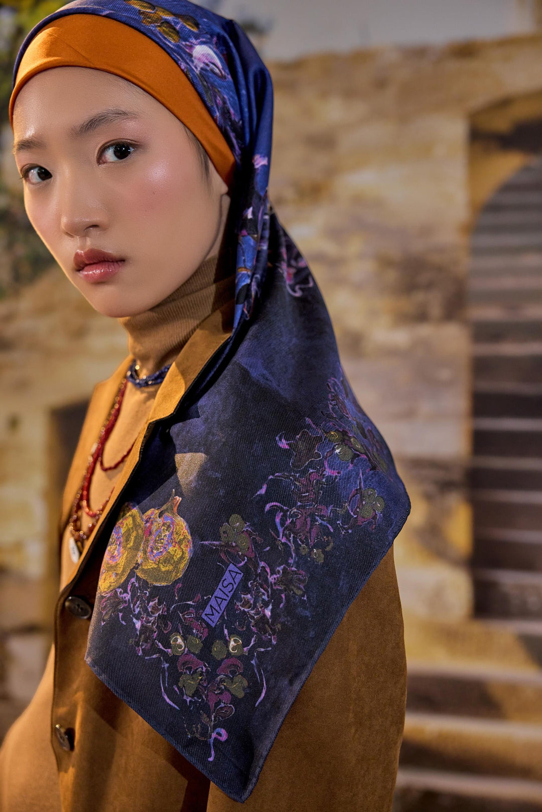 Maisa Göknar Mulberry İpek Eşarp - Lacivert